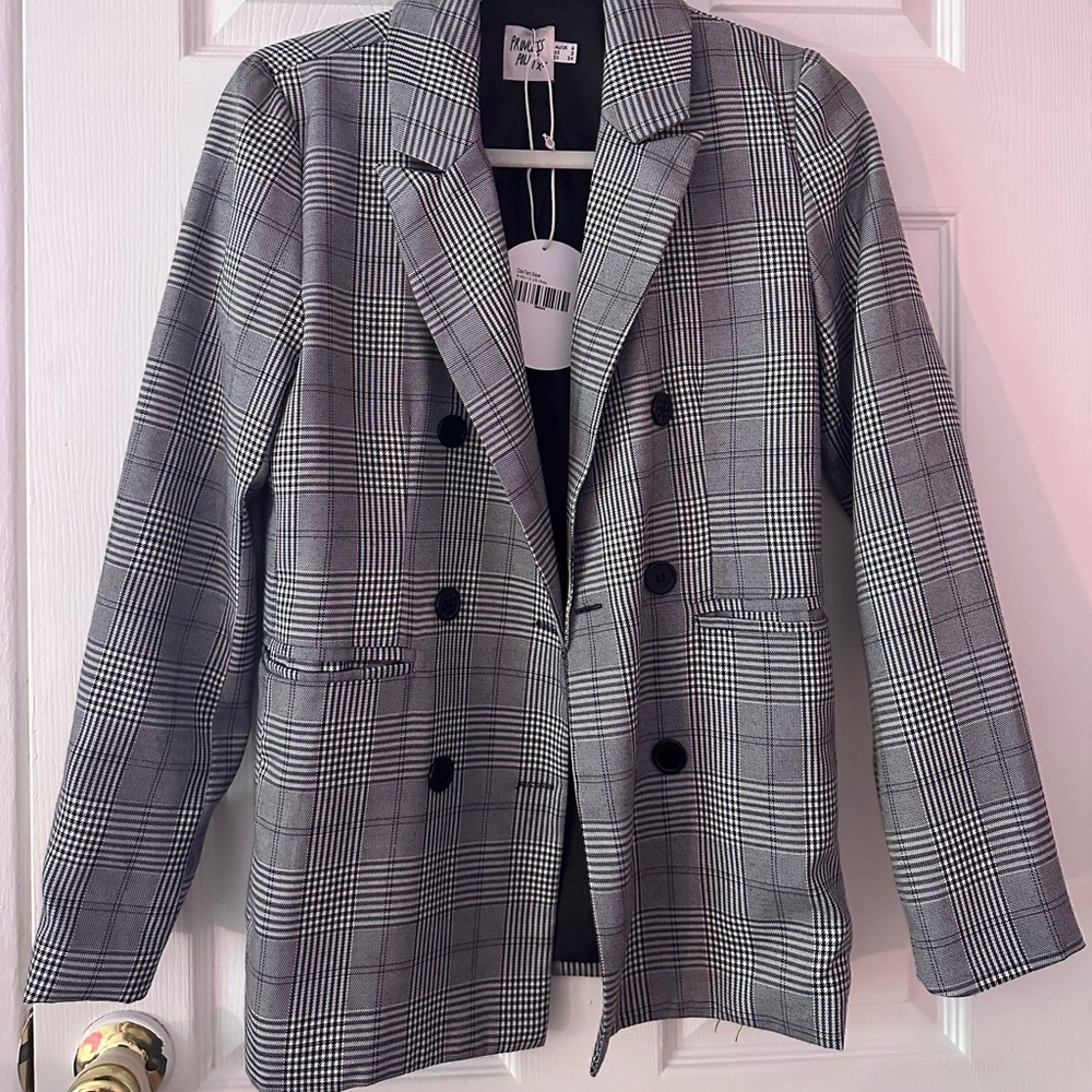 PLAID PRINCESS POLLY BLAZER - NEVER WORN, WITH TAGS